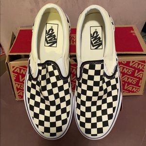 NWT black and white checkered vans